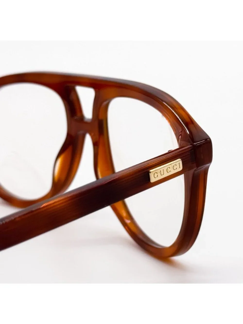 New Gucci Havana Aviator Sunglasses GG1320S 001 with Transition Lenses